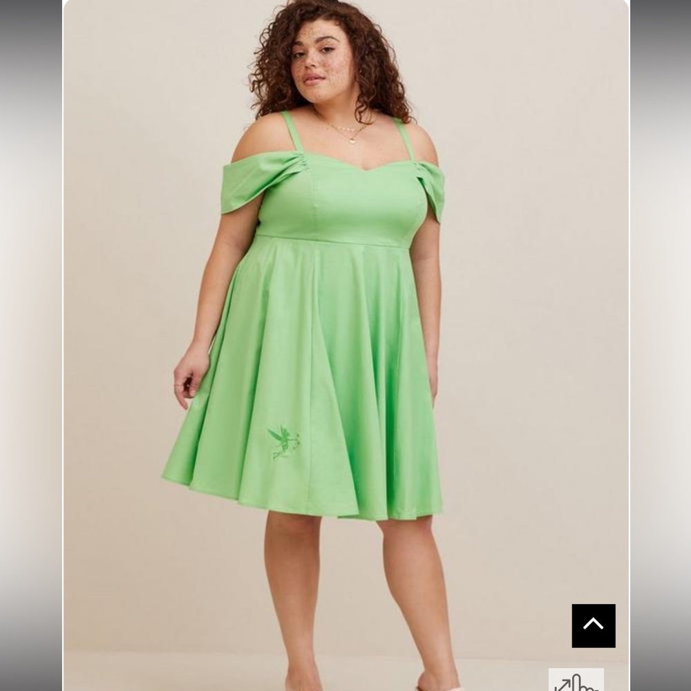 Torrid Disney Tinkerbell Stretch Poplin Off Shoulder Dress
Size 5X NWT